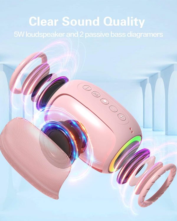 Bluetooth Speaker, Bone Conduction Portable Wireless Speaker with Louder Volume, Crystal Clear Sound, Rich Bass, Mini Music Player for Home, Outdoor, Party Pack of 2 (Black) - Image 2