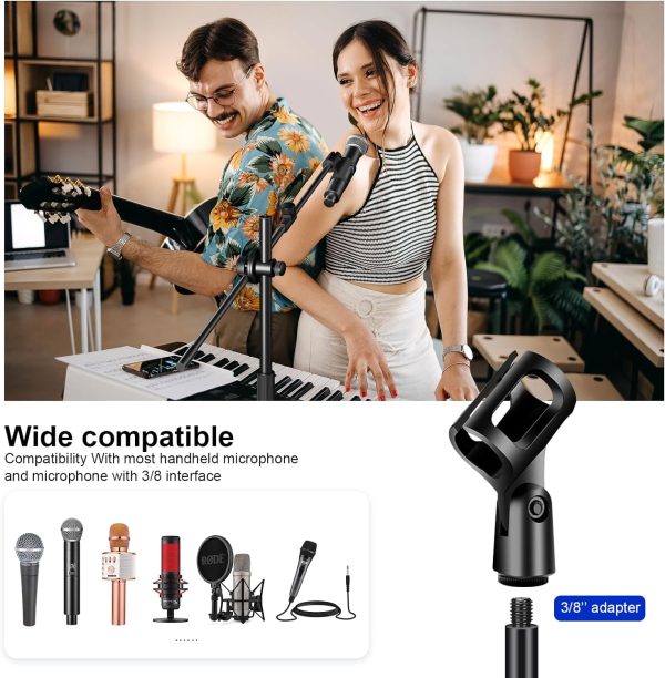 Boom Mic Stand,Aokeo Microphone Stand Floor Tablet Mic Stand Tripod Adjustable 42-68 Inch Portable Mic Stand Boom Carrying Bag,Support Microphone Any Combination - Image 5