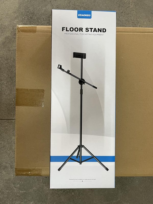 Boom Mic Stand,Aokeo Microphone Stand Floor Tablet Mic Stand Tripod Adjustable 42-68 Inch Portable Mic Stand Boom Carrying Bag,Support Microphone Any Combination - Image 8