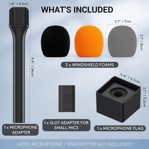 TONOR Mic Handle for DJI RODE Microphone, Handheld Mic Stand for Wireless GO, Interview Microphone Rig for All Lavalier Mic, Wireless Mic Adapter for Vlogging, Interview, Podcast, Reports, TP20 - Image 2